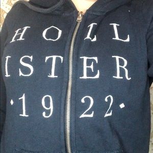 Hollister Navy Blue Zip Up Jacket w/hoodie